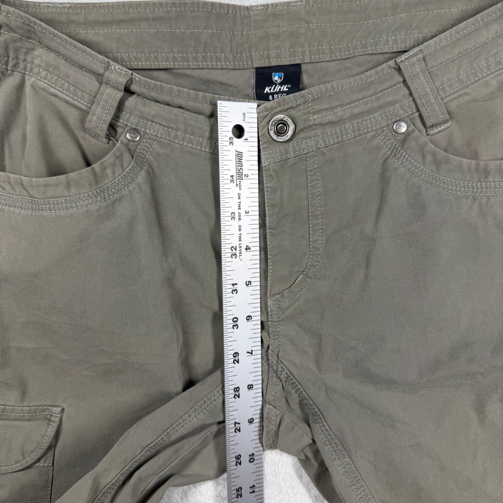 Kuhl Legendary Women 8 Reg Cargo Hiking Pants Olive Green Articulated Knee - Picture 3 of 10